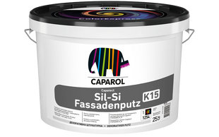 Штукатурка фасадна силікат-силіконова Caparol "Capatect Sil-Si Fassadenputz K15", База біла, 25 кг. 2130 фото